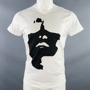 M Siouxsie and the Banshees White Black Print Cotton Slim Fit Crew Neck T-shirt